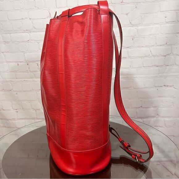 LOUIS VUITTON Epi Randonnee GM Castillan Red. Big Roomy Backpack. main image 9